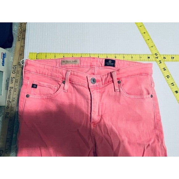 AG Adriano Goldschmied Jeans Womans 27R Pink The Stevie Ankle Slim Straight - Picture 5 of 16